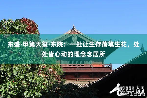 东盛·甲第天玺·东院：一处让生存落笔生花，处处皆心动的理念念居所