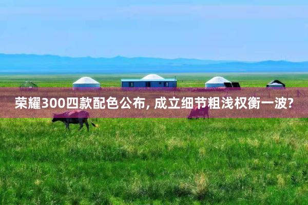 荣耀300四款配色公布, 成立细节粗浅权衡一波?