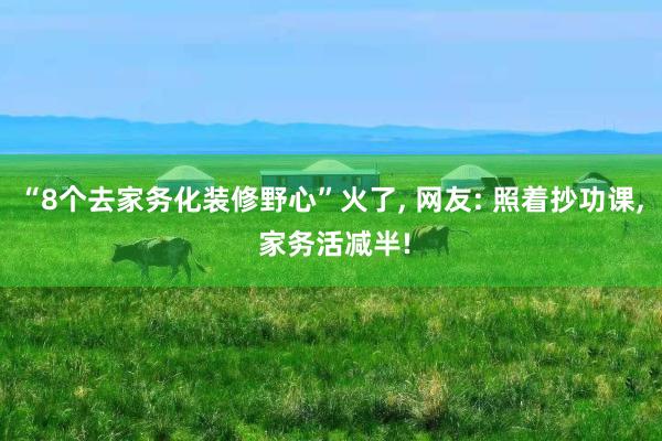 “8个去家务化装修野心”火了, 网友: 照着抄功课, 家务活减半!